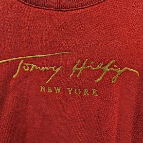 Tommy Hilfiger Vintage Signature Sweatshirt Retro Red - Size XXL - Picture 5 of 8